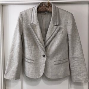 LOFT Cream blazer with beige trim